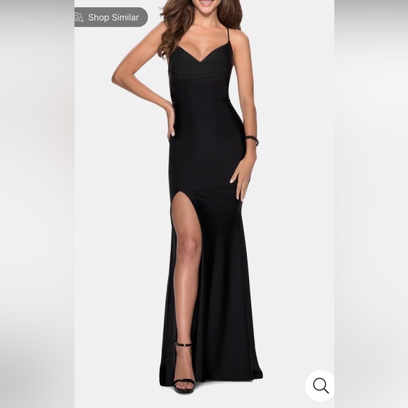 Sexy Prom NWT Gorgeous Black Toe Sexy Corset Fitted Hi Slit Gown with Train - Picture 1 of 11